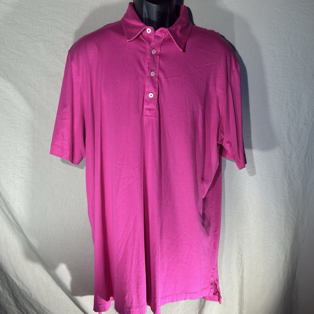 Polo Golf Ralph Lauren Vintage Lisle Mens Large Pink Pima Cotton Polo Shirt